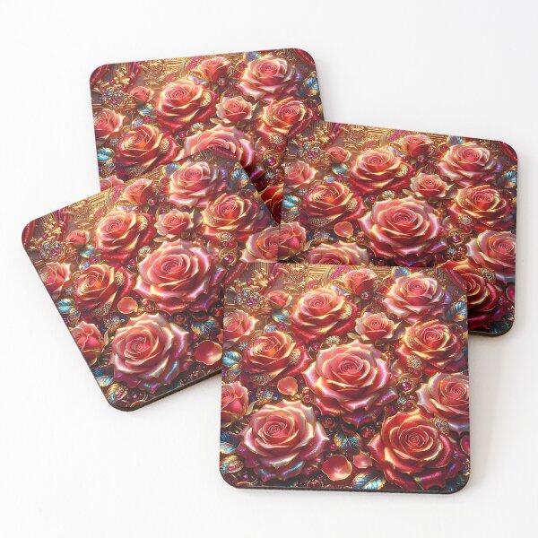 Item preview, Elegant Gold Royal Roses and Jeweled Petals Design designed and sold by Sybille-Yates.