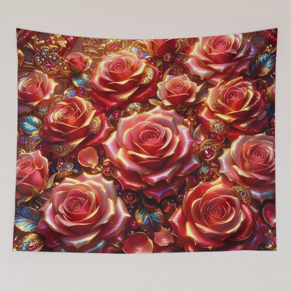 Item preview, Elegant Gold Royal Roses and Jeweled Petals Design designed and sold by Sybille-Yates.
