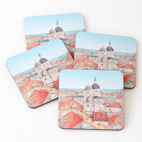 Item preview, Dubrovnik Croatia Wall Art – Coastal Cityscape Painting designed and sold by POSTERIOCREW.