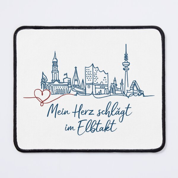 Item preview, Hamburg Skyline – My heart beats to the rhythm of the Elbe designed and sold by Pineapple-Tree.