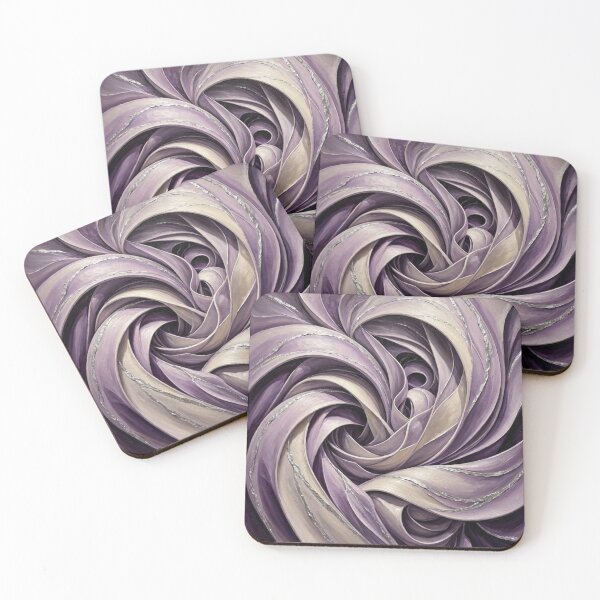 Item preview, Purple and Silver Swirl Abstract - Modern Floral Spiral Art designed and sold by Dogandesighn.