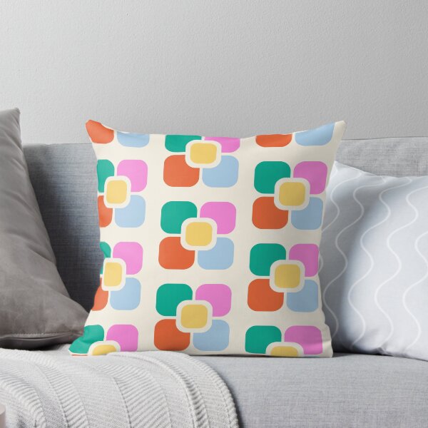 Item preview, Mid Century Modern Geometric Flower Seamless Pattern – Retro Colorful Rounded Blocks designed and sold by BobaBunny76.