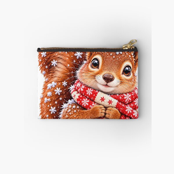 Item preview, Winter Squirrel with Red Snowflake Scarf designed and sold by JanChryzostom.
