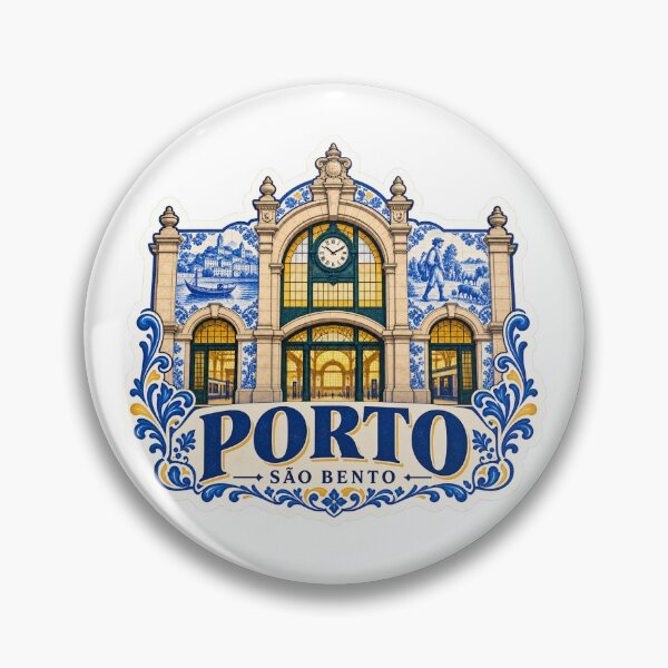 Item preview, Porto São Bento Station – Portuguese Azulejo Vintage Travel Art designed and sold by ChicClicker.