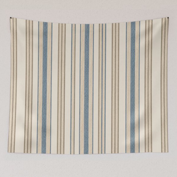 Item preview, Vintage Blue Ticking Stripes – Coastal Farmhouse Textile designed and sold by MetaModel Editions.