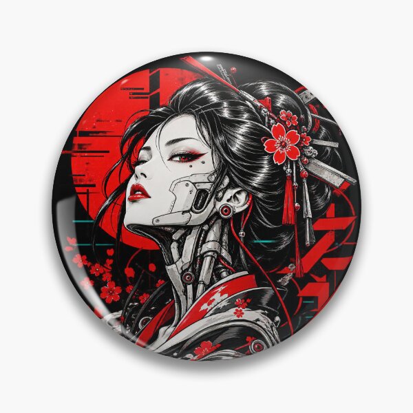 Item preview, Cyberpunk Geisha – Japanese Futuristic Samurai Girl designed and sold by Kikostas.