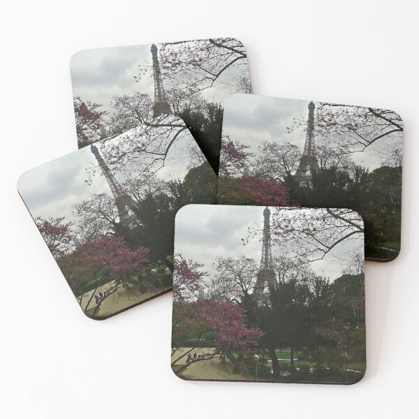 Item preview, Moody Eiffel Tower View Framed by Trees under Overcast Sky designed and sold by ernestynart.