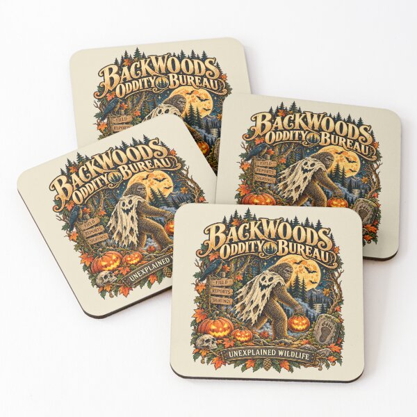 Item preview, Backwoods Oddity Bureau Vintage Bigfoot Halloween Art designed and sold by CalmCapy Co.