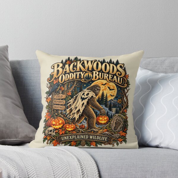Item preview, Backwoods Oddity Bureau Vintage Bigfoot Halloween Art designed and sold by CalmCapy Co.