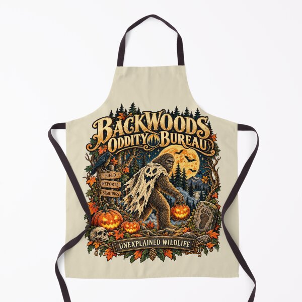 Item preview, Backwoods Oddity Bureau Vintage Bigfoot Halloween Art designed and sold by CalmCapy Co.