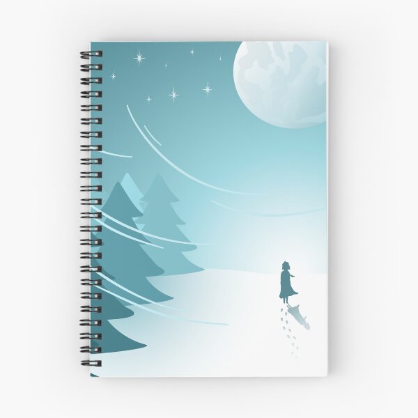 Item preview, Lonely person walking in snowy forest under full moon winter designed and sold by Arts17N.