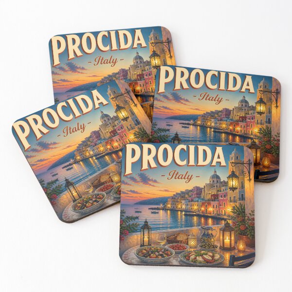 Item preview, Procida Italy – Vintage Island Terrace Travel Poster designed and sold by LSVart.