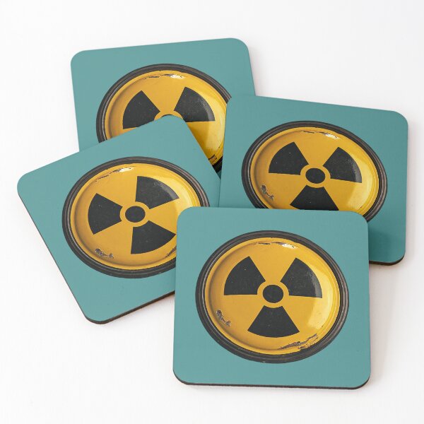 Item preview, Radioactive Symbol Retro Yellow Dome on Teal designed and sold by FrostyForge.