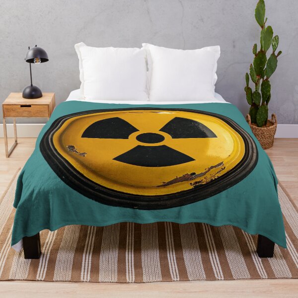 Item preview, Radioactive Symbol Retro Yellow Dome on Teal designed and sold by FrostyForge.