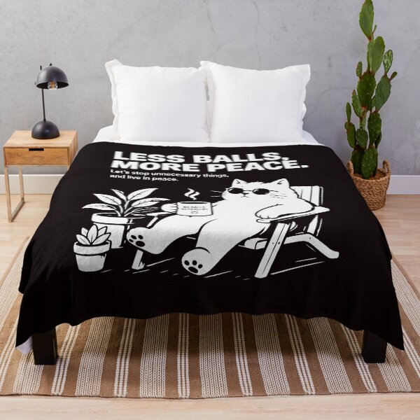 Item preview, Less Balls More Peace funny introvert cat graphic designed and sold by DesignGoodArt.