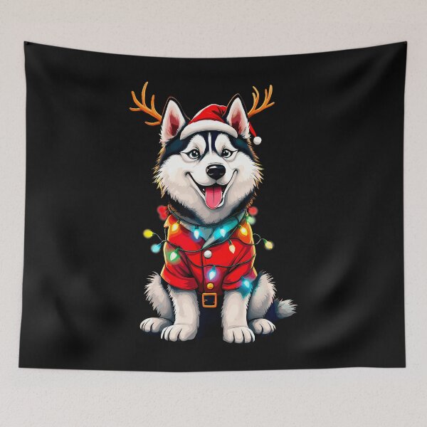 Item preview, Festive Husky Christmas Reindeer designed and sold by BNEEN-art.