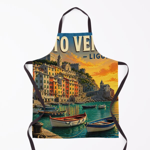 Item preview, Porto Venere Italy – Colourful Ligurian Harbour Travel Poster designed and sold by LSVart.