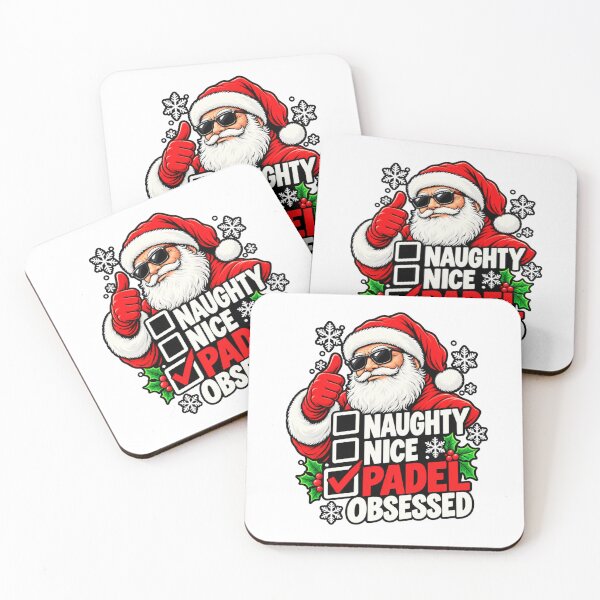Item preview, Naughty Nice Padel Obsessed - Funny Padel Christmas Santa designed and sold by WeirdlyMild.