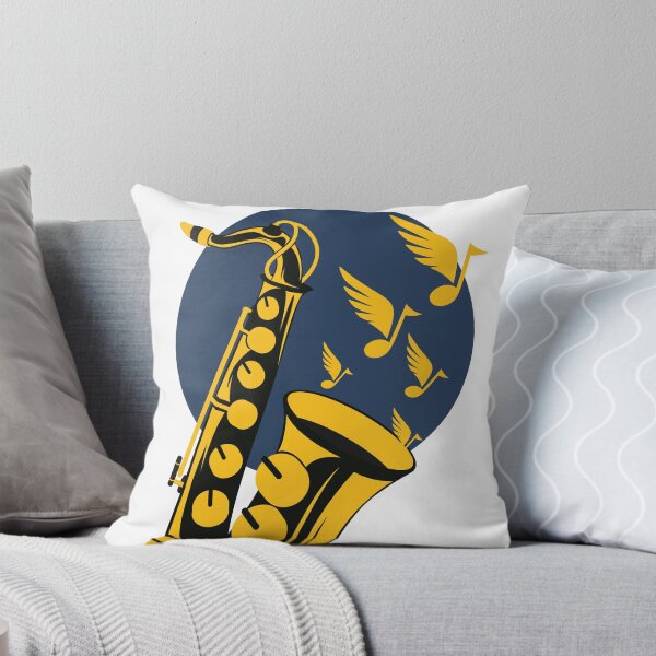 Item preview, Retro Jazz Saxophone Illustration | Midnight Blue Music Design | Vintage Musical Instrument Art | Jazz Lover Gift designed and sold by Studio pod Burom.