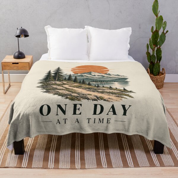 Item preview, One Day at a Time Shirt – Minimalist Mountain Trail Nature Tee designed and sold by Trendi Kloset.