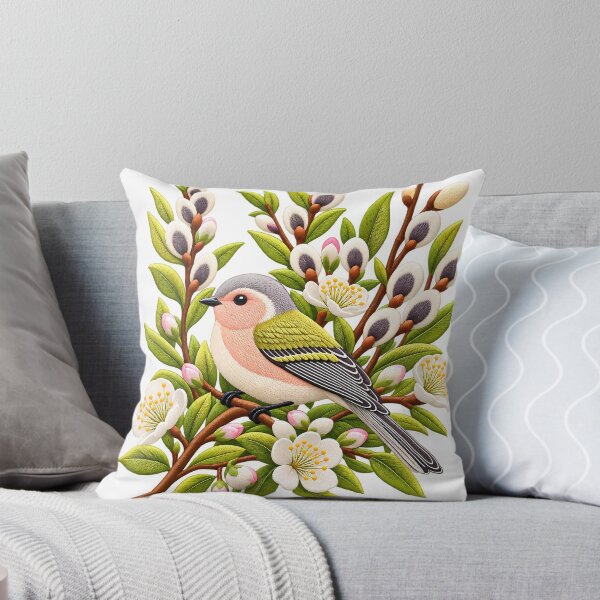 Item preview, Pretty colourful bird on twigs of blossom flowers designed and sold by Afnan Store.