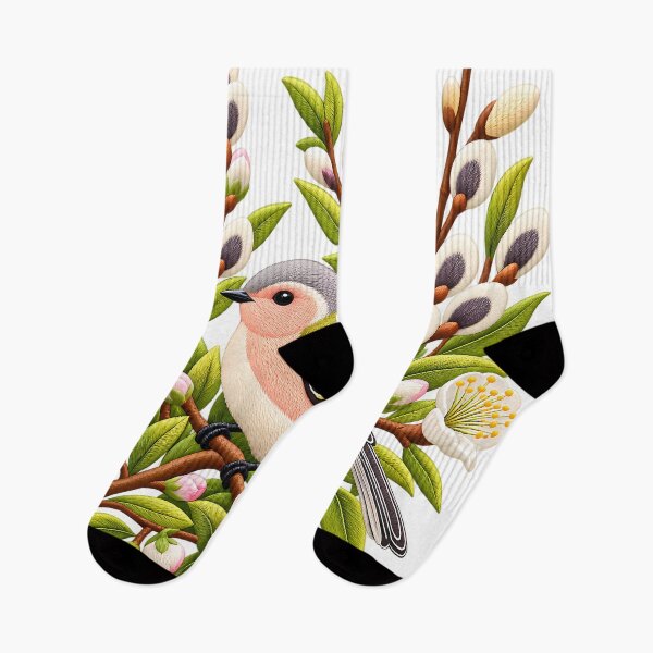 Item preview, Pretty colourful bird on twigs of blossom flowers designed and sold by Afnan Store.