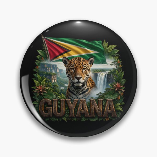 Item preview, Guyana Heritage – Jaguar & Kaieteur Emblem designed and sold by FlagX.