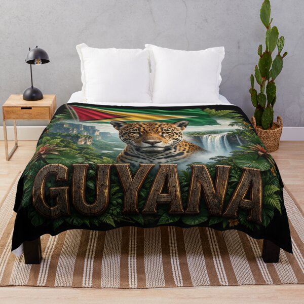 Item preview, Guyana Heritage – Jaguar & Kaieteur Emblem designed and sold by FlagX.