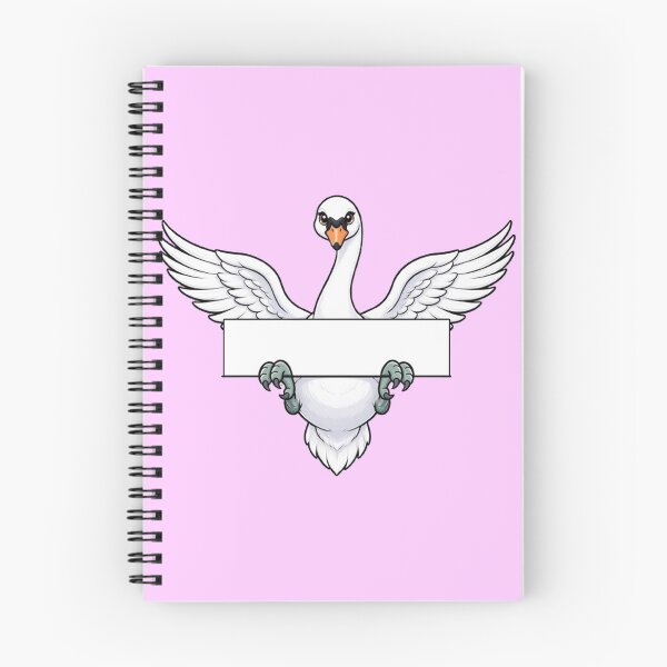 Item preview, Elegant White Swan With Blank Banner Cute Wildlife Art designed and sold by PetalsPaws.