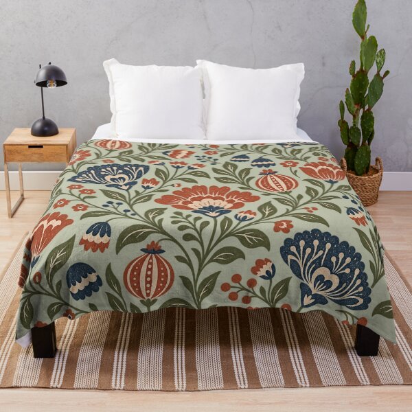 Item preview, Vintage Folk Floral – Rustic Botanical Block Print designed and sold by MetaModel Editions.