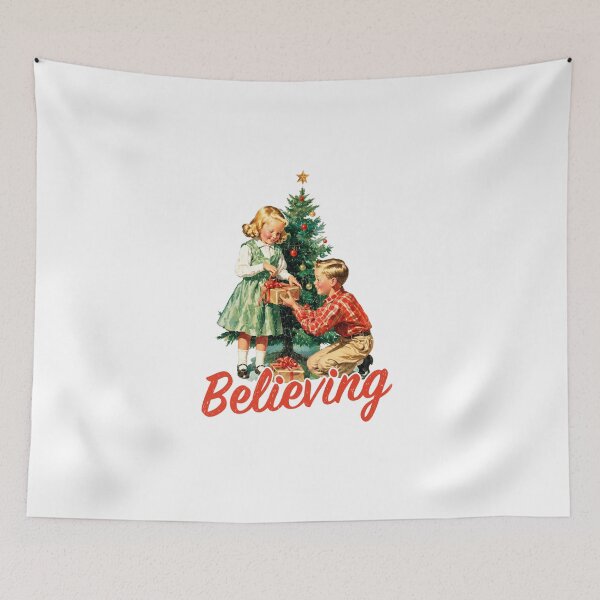 Item preview, Don’t Stop Believing, Retro Christmas designed and sold by stzl26 ⭐⭐⭐⭐⭐.