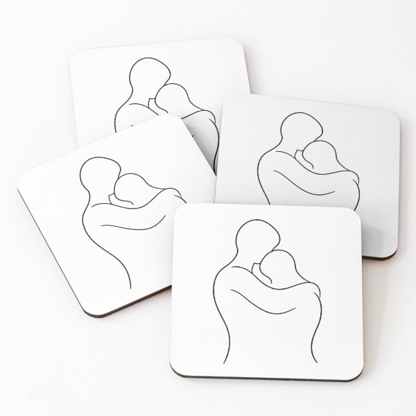 Item preview, Couple Embrace Line Art – Minimalist Love Drawing designed and sold by SVALANART.