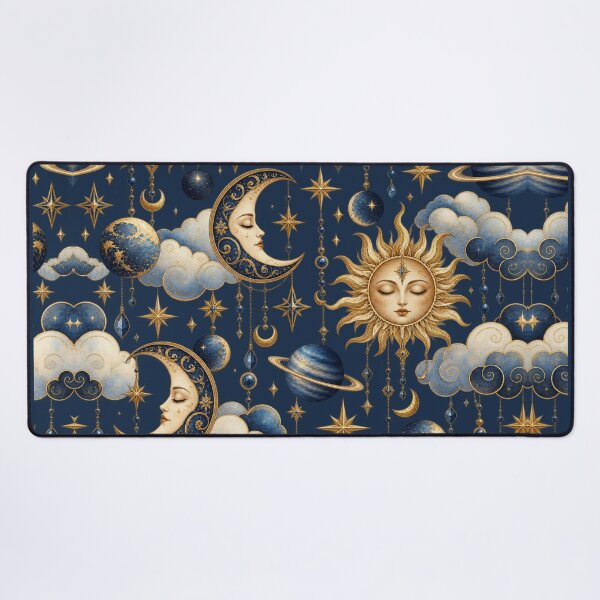 Item preview, Celestial Dreams – Vintage Sun Moon & Golden Stars designed and sold by MetaModel Editions.