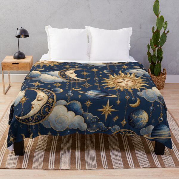 Item preview, Celestial Dreams – Vintage Sun Moon & Golden Stars designed and sold by MetaModel Editions.