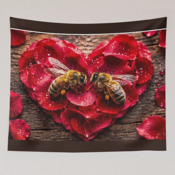 Item preview, Bee Love on Rose Petal Heart designed and sold by MushArtist.