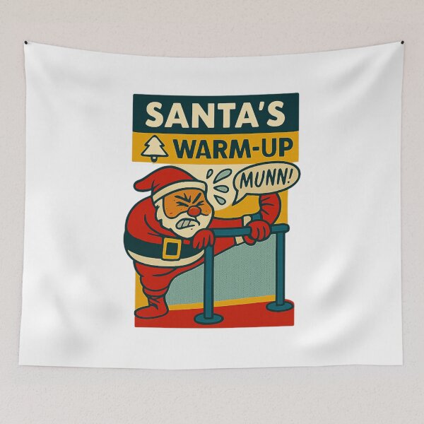 Item preview, Santa Warm-Up - Exercising Humorously Art designed and sold by picklesnake.
