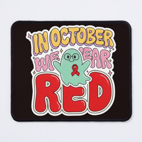 Item preview, In October We Wear Red Dyslexia Awareness Ghost Retro designed and sold by Malaryk.