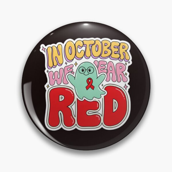 Item preview, In October We Wear Red Dyslexia Awareness Ghost Retro designed and sold by Malaryk.