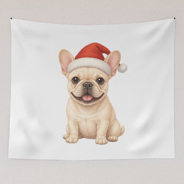 Item preview, Cute French Bulldog in Santa Hat Christmas Xmas Dog designed and sold by vekotpu.