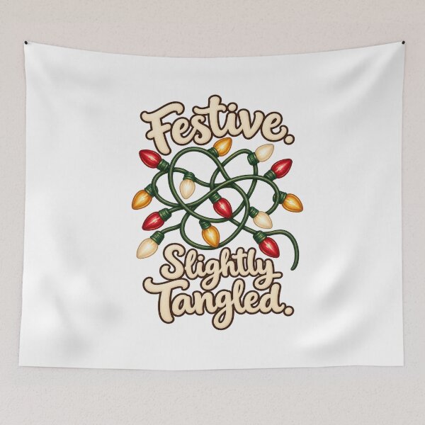 Item preview, Funny Christmas Lights: Festive, Slightly Tangled designed and sold by PanaddaArtStudio.