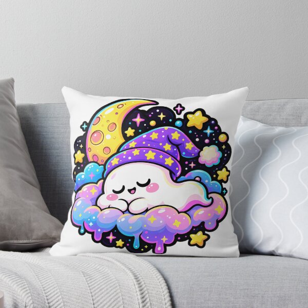 Item preview, Sleepy Space Ghost on Colorful Cosmic Cloud designed and sold by Thai Vibe Studio.