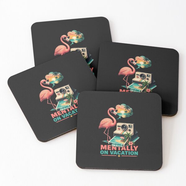 Item preview, Mentally On Vacation Retro Flamingo Camera Tropical Summer Art designed and sold by ArtivaaStudio.