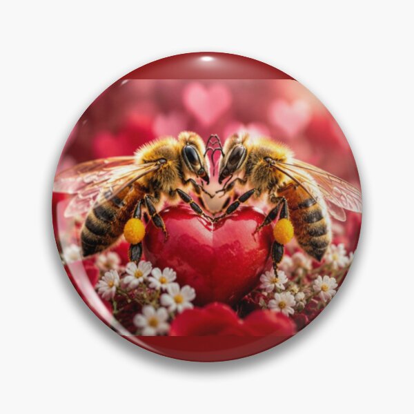 Item preview, Bees on Red Heart Romance designed and sold by MushArtist.