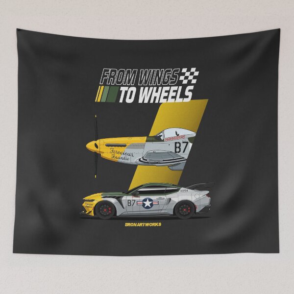 Item preview, P-51 Mustang & Ford Mustang GTD – American Horsepower designed and sold by BronArtworks.