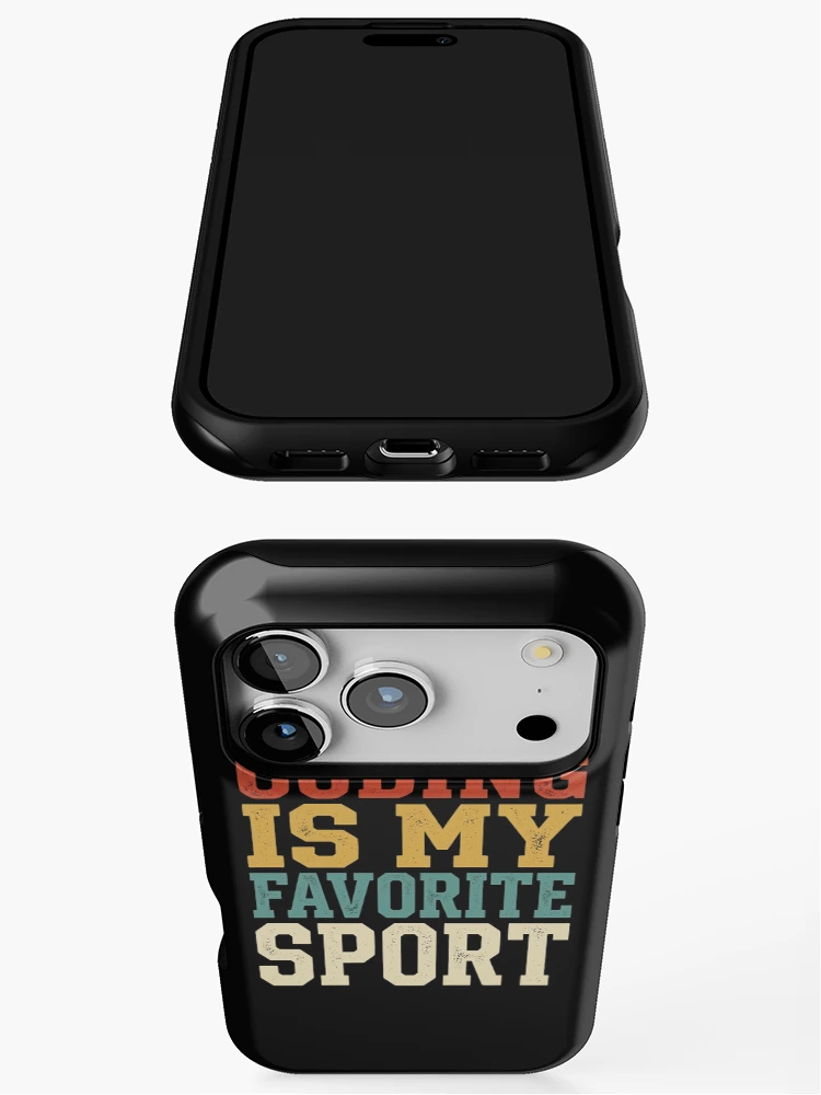 Thumbnail 3 of 4, iPhone Case, Coding Is My Favorite Sport Programmer Humor Software Developer Coder Computer Science Coding Geek Tech Nerd designed and sold by designstoriesMK.