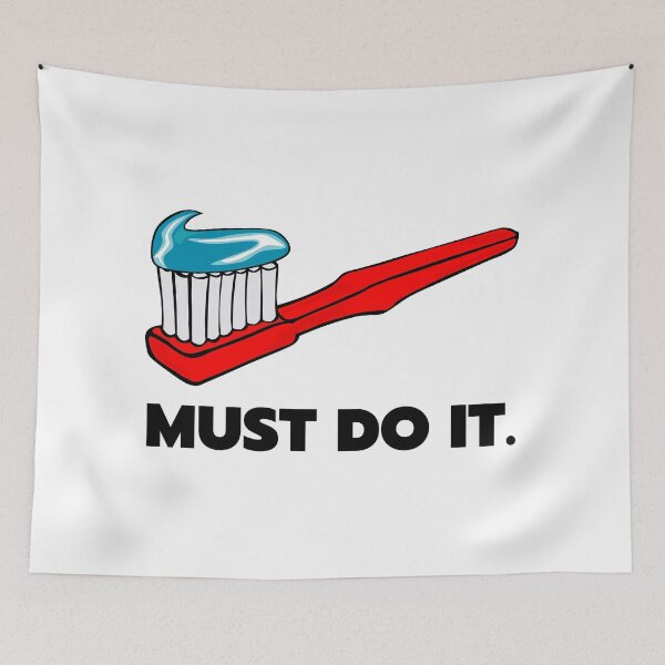 Item preview, Must Do It - Red Toothbrush with Blue Toothpaste designed and sold by picklesnake.