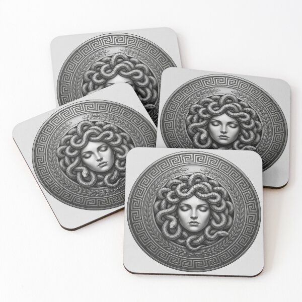 Item preview, Medusa Shield – Greek Mythology Tattoo Art designed and sold by MJVolt.