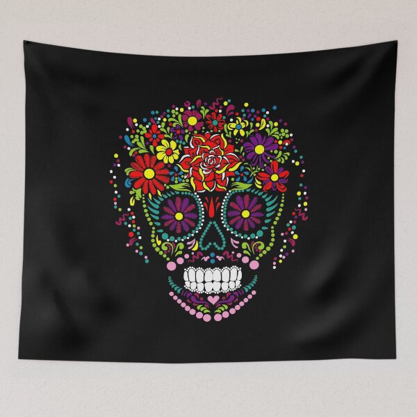 Item preview, Colorful Sugar Skull Floral Calavera Design designed and sold by Krasnovaovaova.