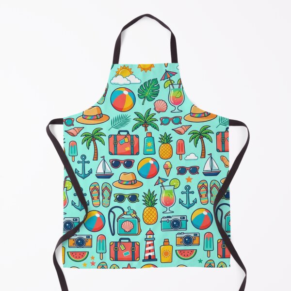 Item preview, Summer Vacation Seamless Pattern Tropical Beach Vacation Vibe Cute Doodle Clipart Illustration designed and sold by crackerflake.