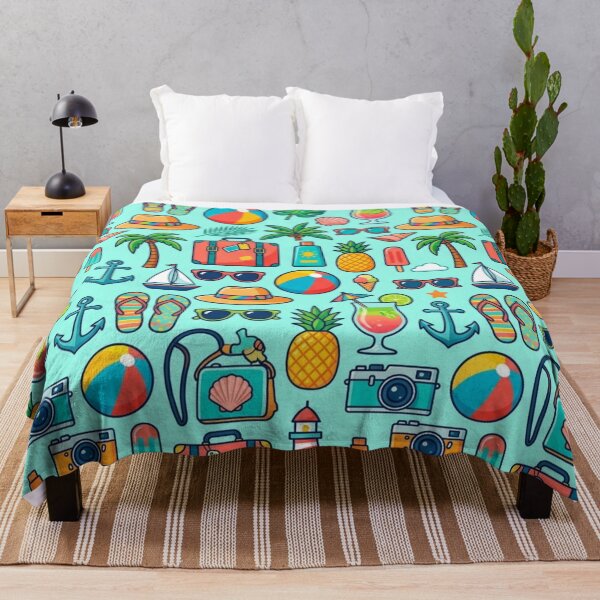 Item preview, Summer Vacation Seamless Pattern Tropical Beach Vacation Vibe Cute Doodle Clipart Illustration designed and sold by crackerflake.